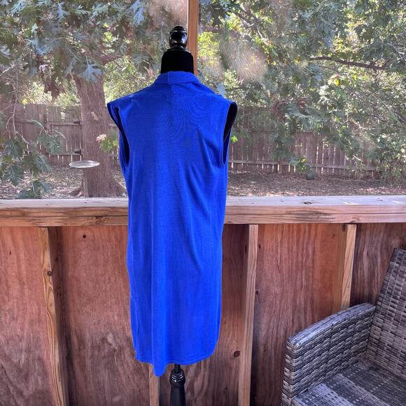 Joseph A. Women's Blue Sleeveless Longline Open Cardigan Sweater Size S. NEW - Picture 3 of 7
